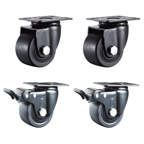 Möbelrollen Lenkrollen 3-Zoll-Räder, 4er-Set, Plattenlenkrolle mit Bremse, Lenkrolle, Rollen für Möbelbeine, Lange Lebensdauer, Langlebig, Leicht Zu Schieben Und Ziehen Möbelrollen Lenkrollen 3-Zoll-Räder, 4er-Set, Plattenlenkrolle mit Bremse, Lenkrolle, Rollen für Möbelbeine, Lange Lebensdauer, Langlebig, Leicht Zu Schieben Und Ziehen von Generic