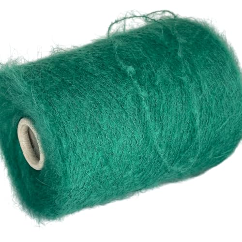 Mohair Kid Mischgarn Konen Garn 400 g – 0 Spitzengewicht – Luxuriös und flauschig zum Stricken, Häkeln und Basteln (Grüner Smaragd) von Generic