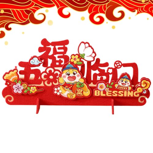 Mondneujahr Schreibtischdekorationen,Chinesische Neujahrs-Tischdekorationen,Chinesische Segenswörter aus Filz für Fotos - Wohnzimmerdekoration, Festivaldekorationen Mondneujahr Schreibtischdekorationen,Chinesische Neujahrs-Tischdekorationen,Chinesische Segenswörter aus Filz für Fotos - Wohnzimmerdekoration, Festivaldekorationen von Generic