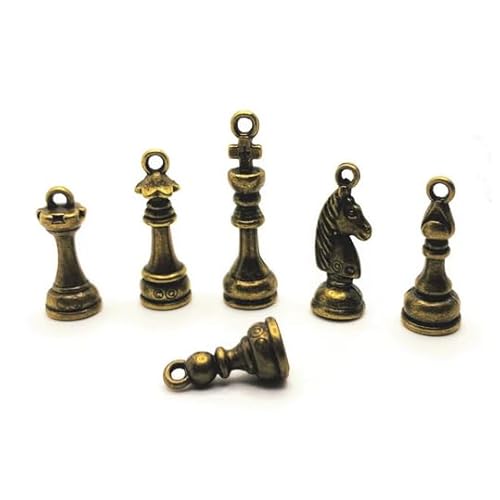 NB198 Schach-Anhänger, Antik-Bronze, 27–14 x 8 mm, 8 Stück von Generic