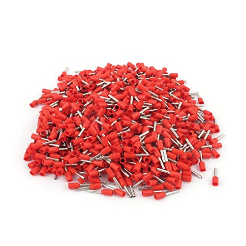 NEW LON0167 1000 Stücke Quetschkabel Endklemme Isolierte Schnürsenkel Zwinge Rot E1008 18AWG 1.0mm2(1000 Pcs Crimp Cord End Terminal Insulated Bootlace Ferrule Red E1008 18AWG 1.0mm2 von Generic