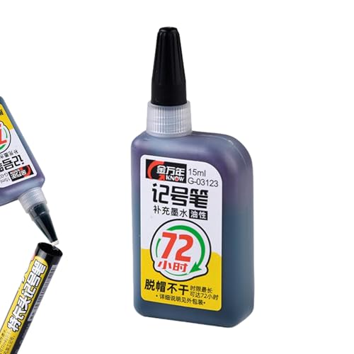 Nachfülltinte für Marker, Nachfülltinte für Marker, 72 Stunden Super Color Nachfülltinte für Permanentmarker, wasserfeste Bastelbedarf, Zubehör für Marker von Generic