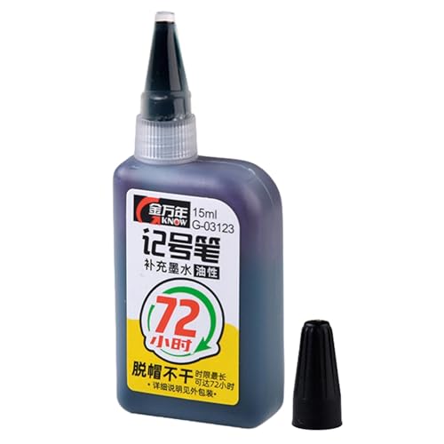 Nachfülltinte für Permanentmarker, Tinte für Marker | Super Color Permanent Nachfülltinte 72 Stunden | Mehrfarbiges Marker-Zubehör auf Ölbasis, Bastelbedarf Impe von Generic