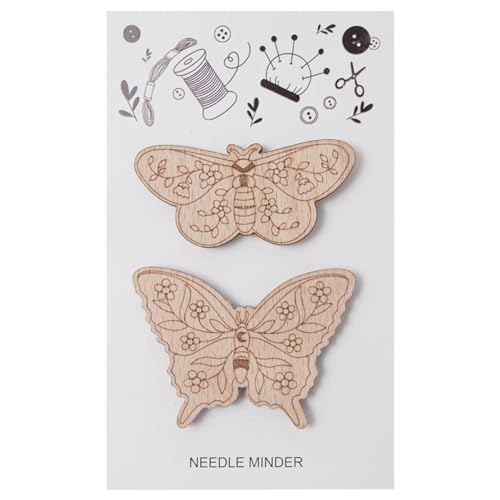 Nadelhalter aus Holz, magnetischer Nadelhalter | 2 Stück Nähnadelhalter,Schmetterling Design Quilting Pin Minder, Quilting Nadelhalter für Sticknadeln von Generic