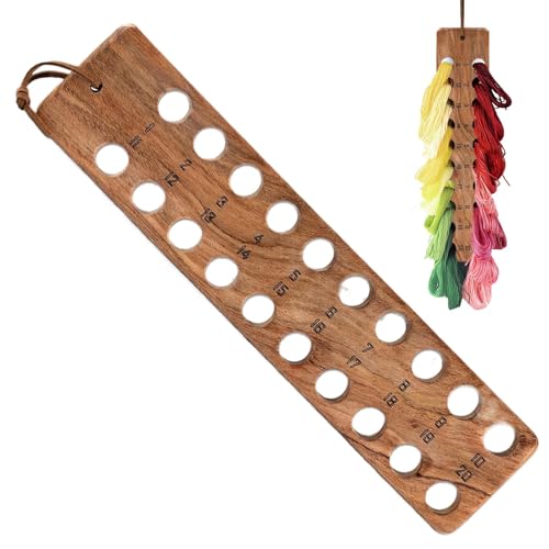 Nähgarnhalter, Stickorganizer für Zahnseide - Nähzubehör-Fadenhalter aus Holz - 20-Loch-Nadelspitzengarn-Aufbewahrung für Zuhause, Reisen, Hotel, Wohnung von Generic