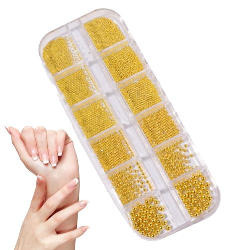 Nagelperlen, Nagelperlen, Nagelzubehör, gemischte Größen, 3D-Maniküre, Silber-Gold-Perlen für Schmuckherstellung, Dekoration, Handwerk Nagelperlen, Nagelperlen, Nagelzubehör, gemischte Größen, 3D-Maniküre, Silber-Gold-Perlen für Schmuckherstellung, Dekoration, Handwerk von Generic