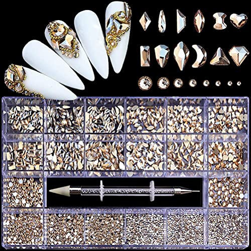 Nail Art Strass-Set, 9000 Stück, Kristall-AB-Strasssteine, Wachsstift, Nagelschmuck-Set für Nagelkunst, Basteln, DIY-Zubehör mit Edelsteinen, (#5) von Generic