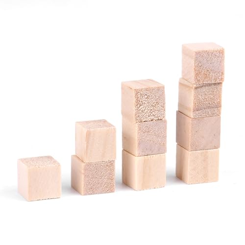 Natürliche Holzklötze, Holzwürfel für die Holzherstellung, Quadratische Form, Ungiftig, Lange Nutzungsdauer. für Ihre Heimdekoration. für Stoffornamente (10mm (50 Stück)) von Generic