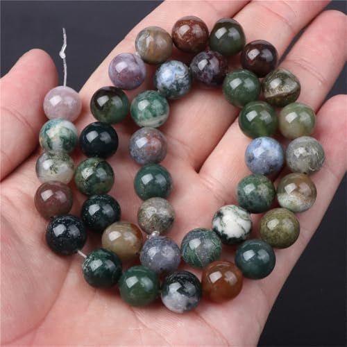 Natürliche Indische Achat Stein Perle Runde Rohr Cabochon Perlen für Armband Halskette Ringe Machen NO.2 6mm von Generic