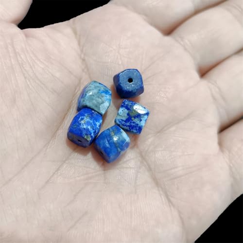 Natürliche Lapislazuli-Perlen, blau, rundes Rohr, facettiert, lose Abstandshalter, Steinperlen für Schmuckherstellung, Nr. 8, 12 x 16 mm, 5 Stück von Generic