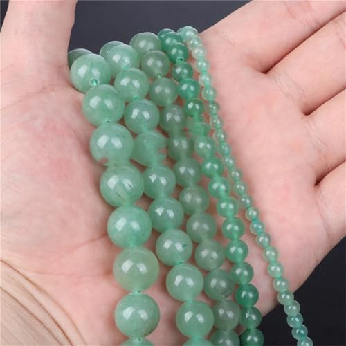 Natürlicher Chalcedon-Jade, facettiert, rund, lose Abstandshalter, Aventurin-Perle für Schmuckherstellung, Nr. 2, 6 mm von Generic