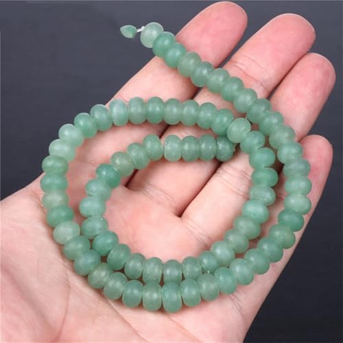 Natürlicher Chalcedon-Jade, facettiert, rund, lose Abstandshalter, Aventurin-Perle für Schmuckherstellung, Nr. 20, 5 x 8 mm von Generic