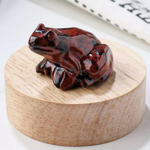 Natürlicher Quarzkristall geschnitzter Froschstein Frosch Tier Maskottchen Geschenk-Roter Obsidianstein von Generic