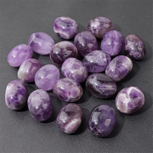 Natursteinperlen, oval, unregelmäßig, Prehnit, Quarz, Achat, lose Abstandshalter, Amethyst, 15–16 x 20–21 mm, 5 Stück von Generic