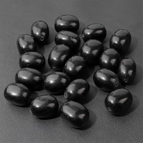 Natursteinperlen, oval, unregelmäßig, Prehnit, Quarz, Achat, lose Abstandshalter, Obsidian, 15–16 x 20–21 mm, 5 Stück von Generic