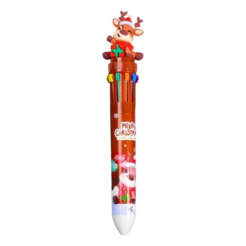 Neu Cartoon Alter Mann Weihnachten Zehn Farbe Stift Farbige Öl Stift 10 Farbe Kugelschreiber Für OtJ311 (D, 16X3CM) von Generic