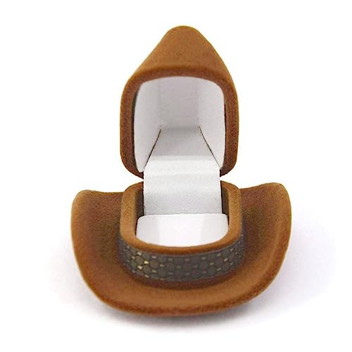 Neue Cowboyhut Form Ringe Box Samt Schmuck Aufbewahrungsbox Fall Geschenk Jawerly 2023 Display R4F3 Dis Verpackung Schmuckschatulle von Generic