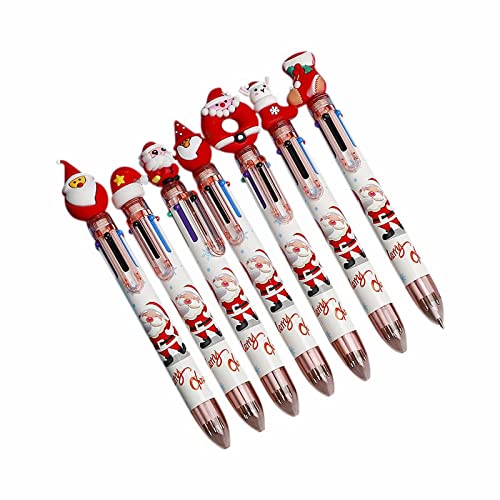 New Christmas Tree Santa 6 Farben Cartoon Press Plastic Cute Kugelschreiber für Studenten Weihnachtsgeschenke Creative Hand Account Pen Press Kugelschreiber Random * 1 * 1ml UgR162 (A, One Size) von Generic