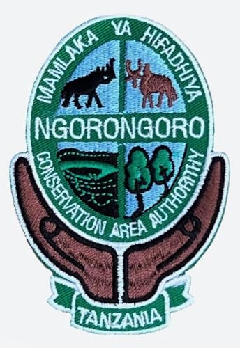 Ngorongoro Schutzgebiet Tansania Patch (10,2 cm) zum Aufbügeln oder Aufnähen, bestickt, Reise-Souvenir-Abzeichen, DIY-Geschenk-Patches von Generic