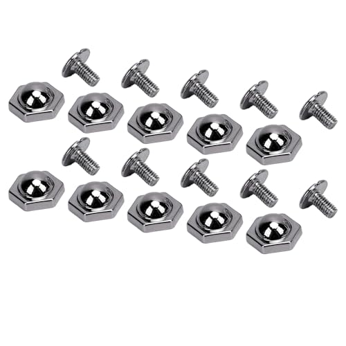 Nieten-Schlitzschrauben-Set, 50 Sets, 10 Mm, Verschleißfeste Sechskantnieten aus Metall Zum Dekorieren von Taschen und Kleidung (GRAY) von Generic