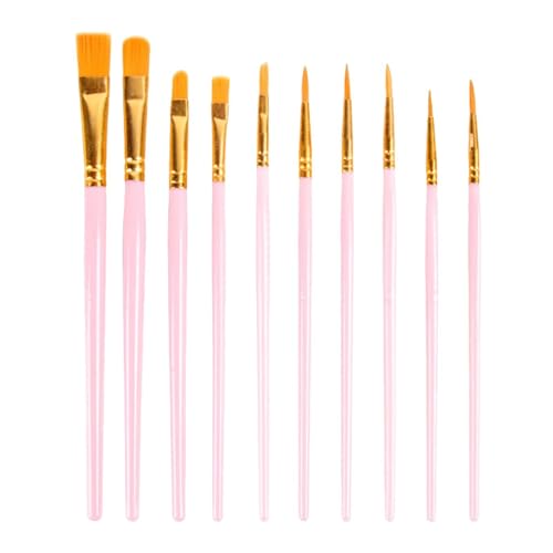 Generic Ölpinsel, 10-teiliges Pinselset für Acrylmalerei, Flexible Künstlerpinsel, glattes Haselnusspinsel-Set mit 7 atemberaubenden Farben, eckige Pinsel für Aquarellölmalerei, IHN3L5SSN86Q892V von Generic