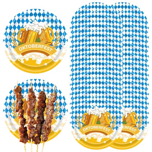 Oktoberfest Deko Set, Oktoberfest Versammlungsbedarf - Oktoberfest Geschirrset 24-teilig | Authentisches bayerisches Oktoberfest Versammlungsbedarf zum Thema O von Generic