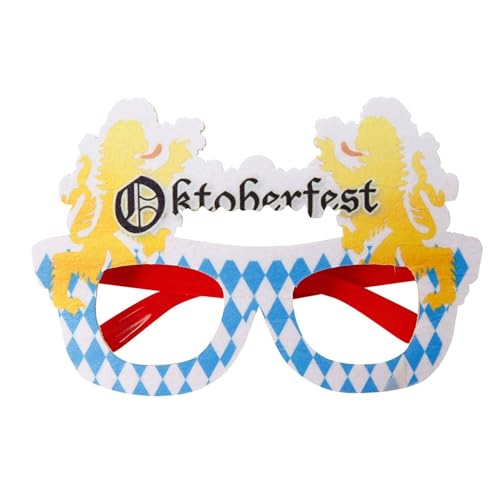 Oktoberfest Partybrillen, Lustige Bierfestival Brillen aus Kunststoff für Kinder Erwachsene, Bayerische Oktoberfest Foto Requisiten, Bierfest Brille Partydeko Bayrisch Kostüm Accessoires (B) von Generic