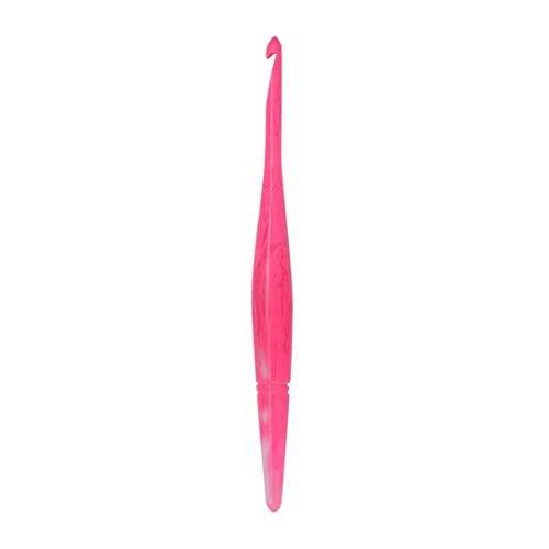 Ommi Stromlinienförmige Häkelnadel mit ergonomisch geformten Griff, Häkelnadel aus Harz, 17,8 cm Länge (Pink Swirl, 4 mm) von Generic