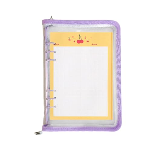 Ordnerhülle transparent | 6-Loch-Softcover-Binder-Notizbuchschale | Abnehmbarer Tagebuch-Organizer im Format A5 oder A6 für Schule, Reisen, Studenten von Generic