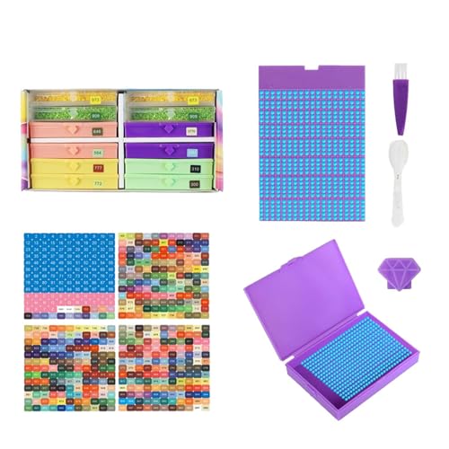 Organizer für Perlen und Aufbewahrungsboxen – Organizer-Tabletts für Bastelarbeiten mit Strass und Deckel | Werkzeuge für Edelsteine und Boxen zum Basteln für Erwachsene, Jugendliche und kreative Organizer für Perlen und Aufbewahrungsboxen – Organizer-Tabletts für Bastelarbeiten mit Strass und Deckel | Werkzeuge für Edelsteine und Boxen zum Basteln für Erwachsene, Jugendliche und kreative von Generic