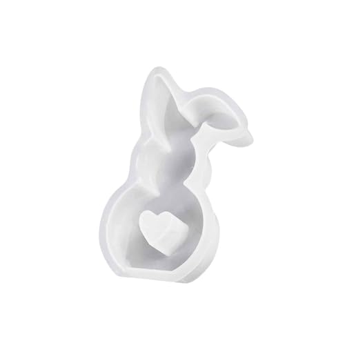 Osterhasen Formen Duft Herz Hase Kerzenhalter Silikonformen 3D Gussformen Beton Gipsform Kerzenständer Form Kleine Geschenke zu Ostern Kinder Ostern Männer von Generic