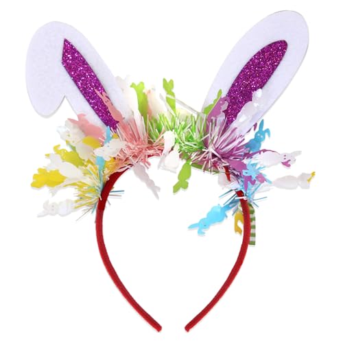 Ostern Hasenohren Haarreif, Hasenohren Stirnband Mit Blumen Neuheit Maskeraden Frauen Ostern Bunny Kostüm Cosplay Karneval Geburtstagsfeiern für Kinder Erwachsene von Generic