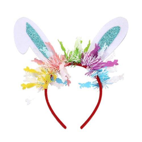 Ostern Hasenohren Haarreif, Hasenohren Stirnband Mit Blumen Neuheit Maskeraden Frauen Ostern Bunny Kostüm Cosplay Karneval Geburtstagsfeiern für Kinder Erwachsene von Generic