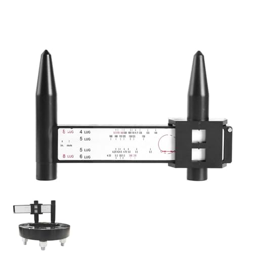 PKD-Messlehre – 8-Loch-Schraubenmuster-Lineal, Kfz-PKD-Schiebemessschieber | Felgenschrauben-Messwerkzeug, verstellbares PKD-Lineal für genaue Radausrichtung, Auto- und LKW-Radmesswerkzeug von Generic