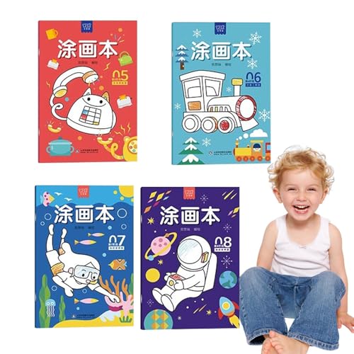 Pädagogisches Malbuch, Malbuch für Kinder – 4 x Malbücher für Mädchen und | Das lustige Graffiti-Zeichenpapier fördert das Selbstvertrauen Pädagogisches Malbuch, Malbuch für Kinder – 4 x Malbücher für Mädchen und | Das lustige Graffiti-Zeichenpapier fördert das Selbstvertrauen von Generic