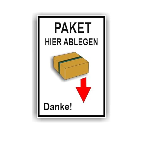 Generic Paket hier ablegen Aufkleber (10x15cm) - Durchsichtig, Kunststoff, Paketaufkleber, Aufkleber, minimalistisch von Generic