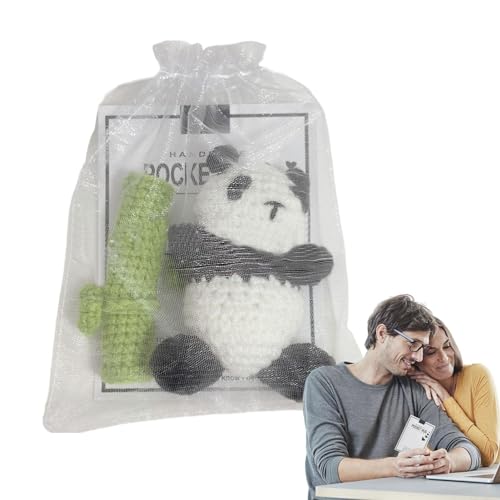 Panda Häkeltier,Häkelpanda,Kuscheltiere Plüsch Panda - Handgefertigtes entzückendes Panda-Häkeltier mit Häkelpandaund Organzabeutel Weihnachten, Geburtstag, Erntedankfest, Kindertag, Party mit Tie von Generic