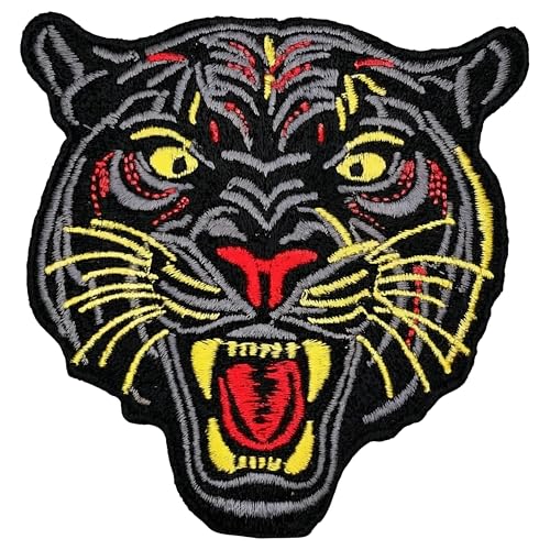 Panther-Aufnäher zum Aufbügeln, 8,9 cm, bestickter schwarzer Panther, zum Aufbügeln oder Aufnähen für Löcher, Kleidung, Kleid, Jeans, Hut, Rucksäcke, Kleidung, Herren – Panthera Jaguar Panther Patch von Generic