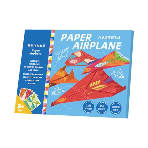 Papierflieger-Set - Papierflieger Für Kinder, Kreatives Papierflieger-Papierbastelset, Vielseitiges Papierflugzeug | Spielzeugflieger, Bastelpapier Für Kinder, Jungenn Und Mädchen Flugzeug-Set von Generic