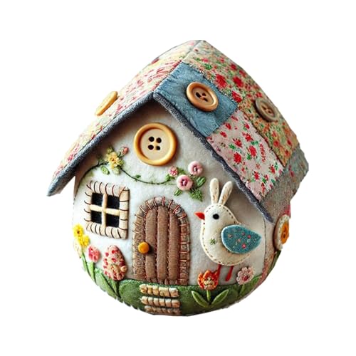 Patchwork Filz Eierhaus DIYKit, DIYPatchwork Filz Ei Haus Kükenhaus Craft Kit mit Materialpaket, Anleitung | Handgemachte Bestickte Ostern Kit für Kinder Erwachsene von Generic