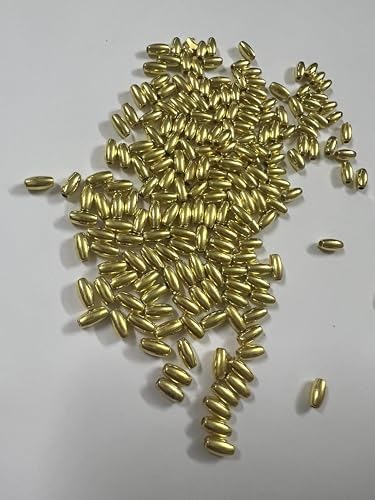 Perlen-Perlen, Gelbgold, Haferflocken/Reis, 3 mm x 6 mm, UPOV Acryl-/Kunst-/Kunststoffperlen, 500 Stück von Generic