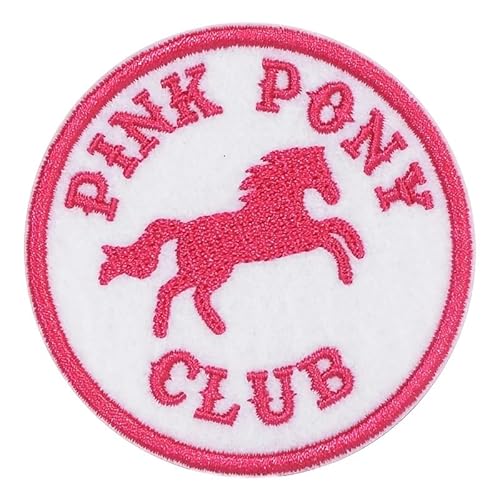 Pink Pony Club Aufnäher Bügelbild 6,3 cm Pferd weiß und rosa bestickt Patch für Kleidung und Accessoires Pink Pony Club Aufnäher Bügelbild 6,3 cm Pferd weiß und rosa bestickt Patch für Kleidung und Accessoires von Generic