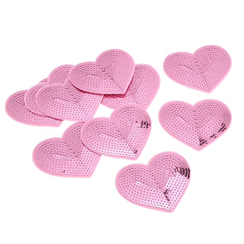 Pinkes Eisen auf Flecken, Süßes Eisen auf Flecken Universal 10pcs Eisen auf Flecken Rosa Herz Leichtes Baumwollweite auf Eisenflecken für Hemd Jean Jacke Rucksack von Generic