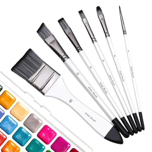 Pinsel-Set, Pinsel-Set für Acrylmalerei | Weiche Acrylpinsel für Malerei | Kit 6 Künstlerpinsel, professionelles Malpinsel-Set für Zuhause, Studio, Schule von Generic