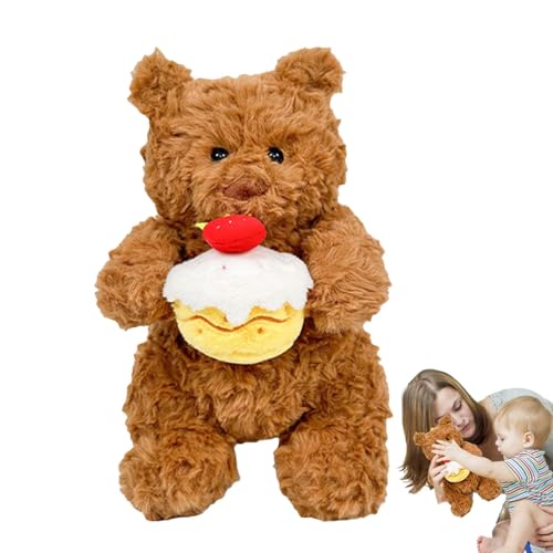 Plüschbär - Bär gefüllte Puppe, halten Sie den Kuchen Plüsch | Kuschelig weiches -Plüschtier, entzückender flauschiger Begleiter, Kuscheltier für Kinder, Plüschstoff Plüschbär - Bär gefüllte Puppe, halten Sie den Kuchen Plüsch | Kuschelig weiches -Plüschtier, entzückender flauschiger Begleiter, Kuscheltier für Kinder, Plüschstoff von Generic