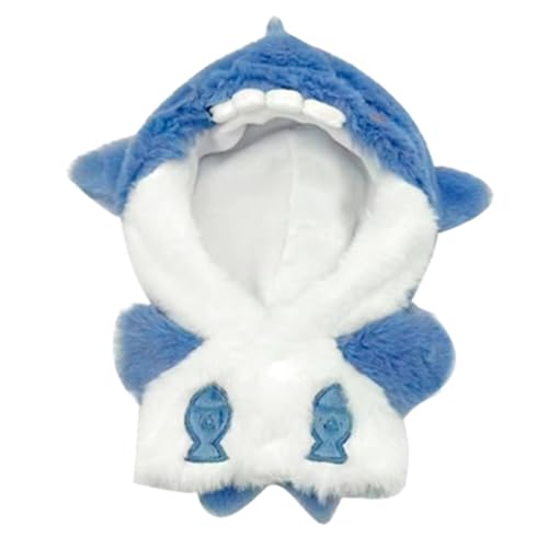 Plüschpuppenkleidung, Haifisch-Puppen-Kapuzenpullover,Kleidung Für 7,87-Zoll-Puppen - Weiche Anime Plüschkleider, Für Anzieh Spielzeug, Kleidung Für von Generic