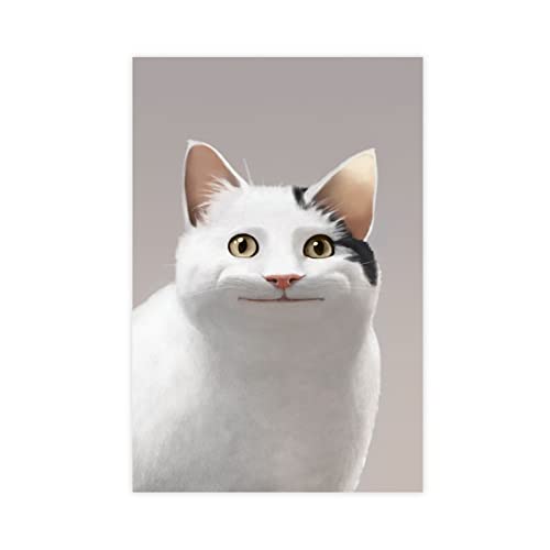 Polite Cat Meme kreatives Poster auf Leinwand, Wandkunst, Dekordruck, Bild, Gemälde für Wohnzimmer, Schlafzimmer, Dekoration, ungerahmt: 60 x 90 cm von Generic