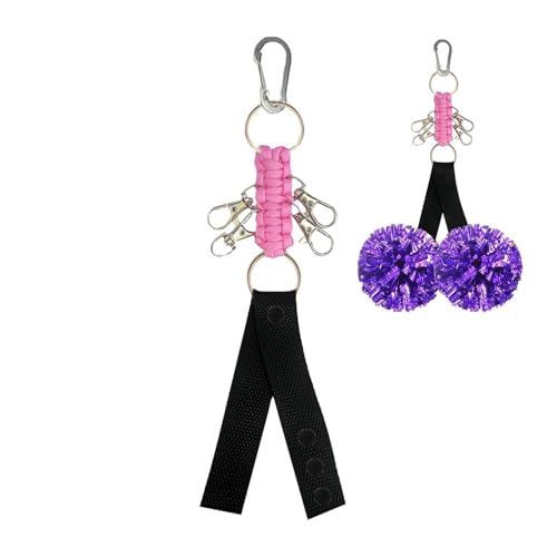 Pompom-Halter für Cheerleader, Cheerleader-Schlüsselband, verstellbare verschleißfeste Schlüsselanhänger, tragbarer Rucksack mit Riemen, Cheerleader-Schlüsselanhänger für Cheerleader, bunte Kugeln, C von Generic