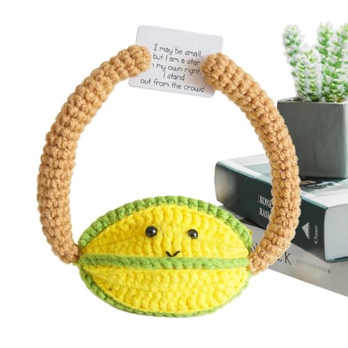 Positive Kartoffel gestrickt | Häkelkartoffel-Plüschtier mit inspirierender Karte, lustige emotionale Unterstützung, niedliches Emotionalspielzeug für Dekoration, Schlafzimmer, C von Generic