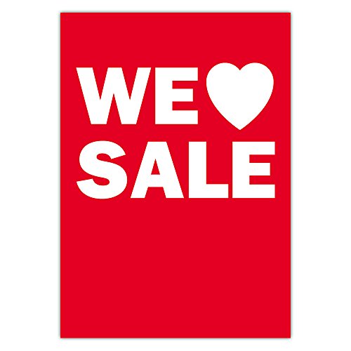 Preisschilder 100 Stück "We love Sale" DIN A8 5,2 x 7,4 cm für Räumungsverkauf/ohne Rahmen von Generic